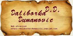 Daliborka Dumanović vizit kartica